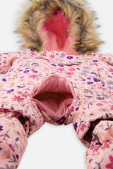 Deux par Deux pink mini flower baby car-seat snowsuit, product photo 5