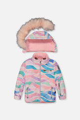 Two Piece Play Snowsuit Multicolored Line Print-1
