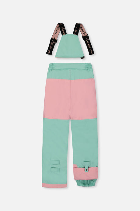 Deux par Deux girls PLAY two-piece snowsuit, multicolored line print, product view 6