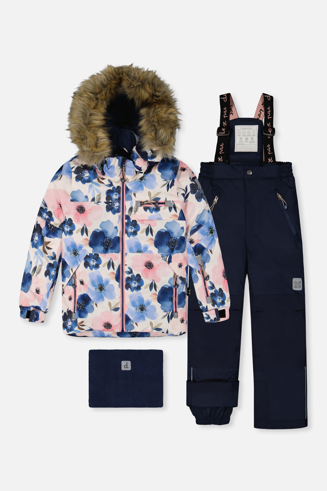Two Piece Play Snowsuit Watercolor Flower Print-0