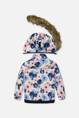 Two Piece Play Snowsuit Watercolor Flower Print-2