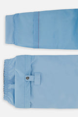 Deux par Deux girls PLAY snowsuit, light blue – sleeve and pant hem extensions for growing room