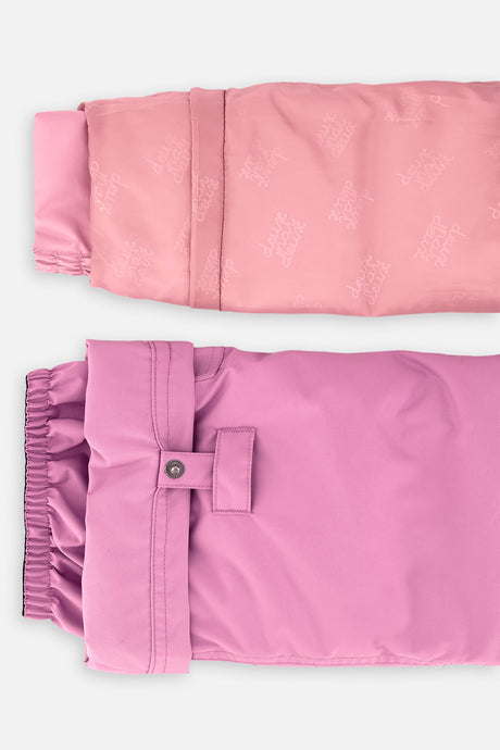 Deux par Deux girls PLAY two-piece snowsuit in pinkish violet, product view 10