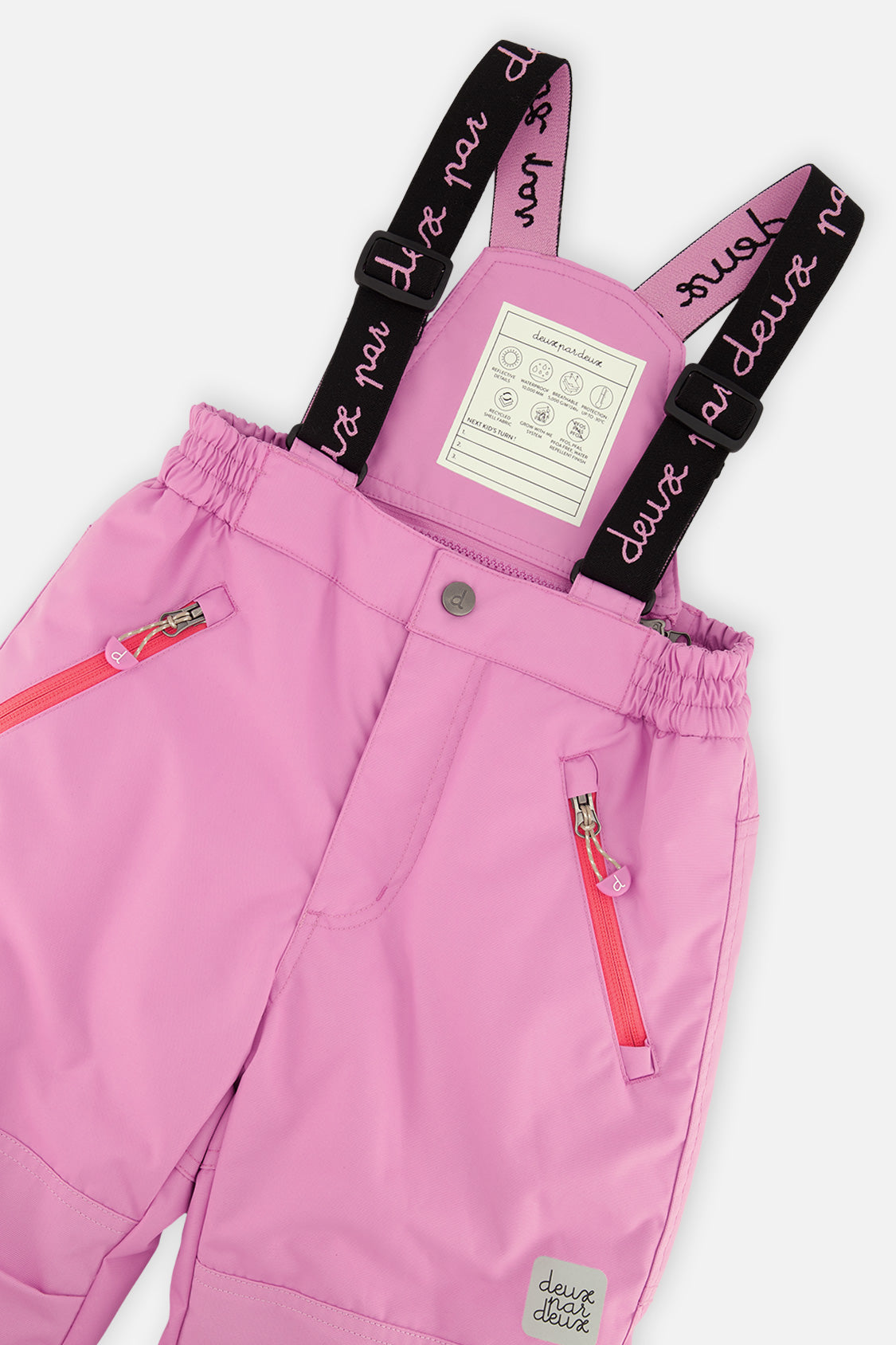 Deux par Deux girls PLAY two-piece snowsuit in pinkish violet, product view 7