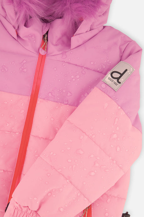 Deux par Deux girls PLAY two-piece snowsuit in pinkish violet, product view 8