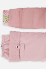 Deux par Deux girls PLAY two-piece snowsuit, pink mini flower print with pink pants, product view 10