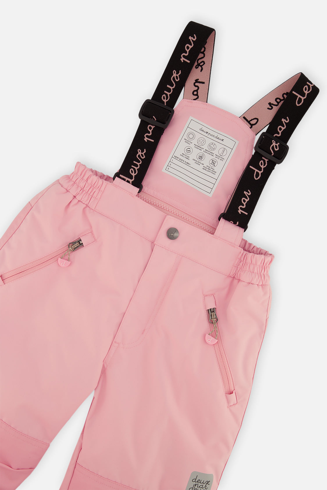 Deux par Deux girls PLAY two-piece snowsuit, pink mini flower print with pink pants, product view 7