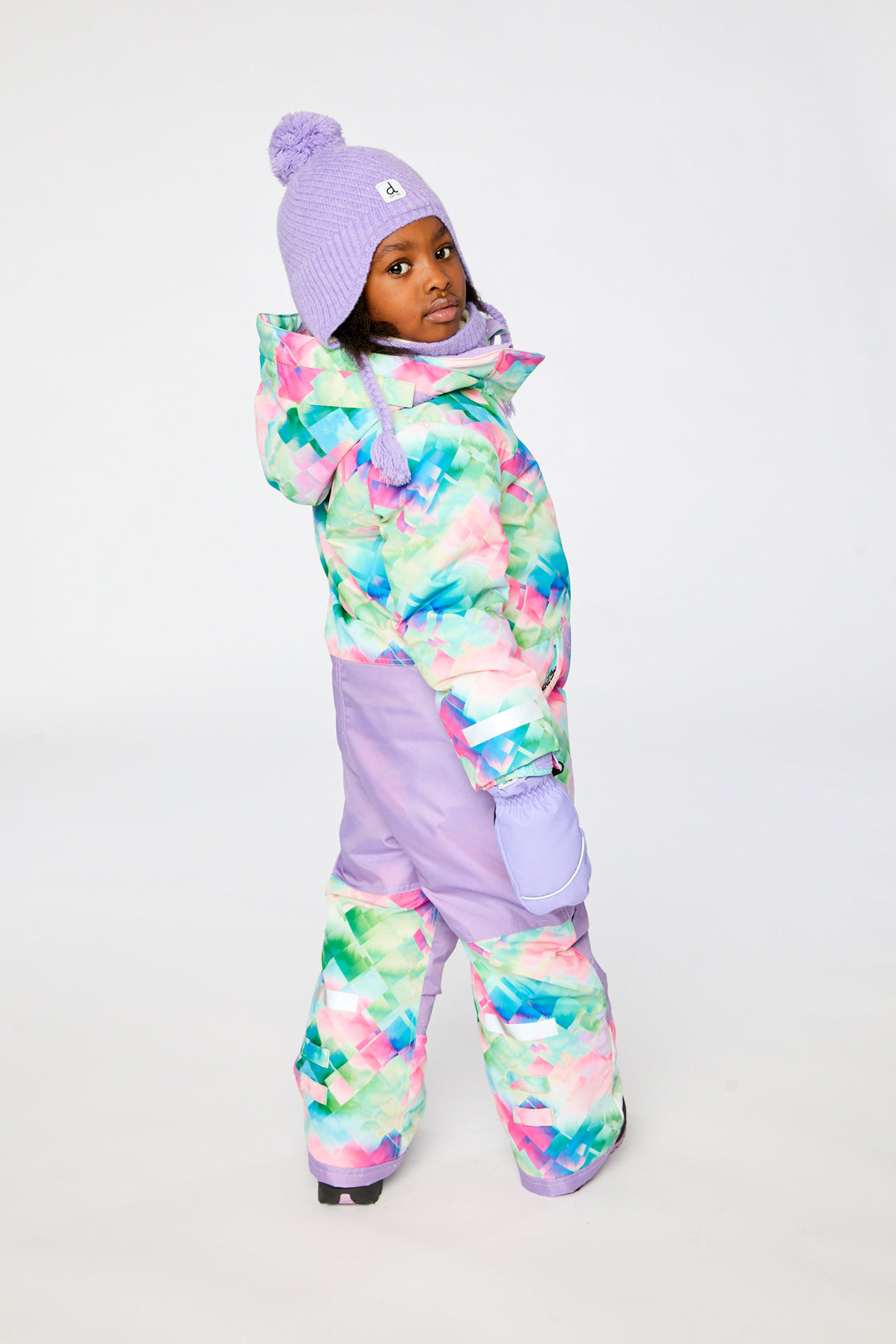Deux par Deux PLAY multicolor diamond print snowsuit, third lookbook view