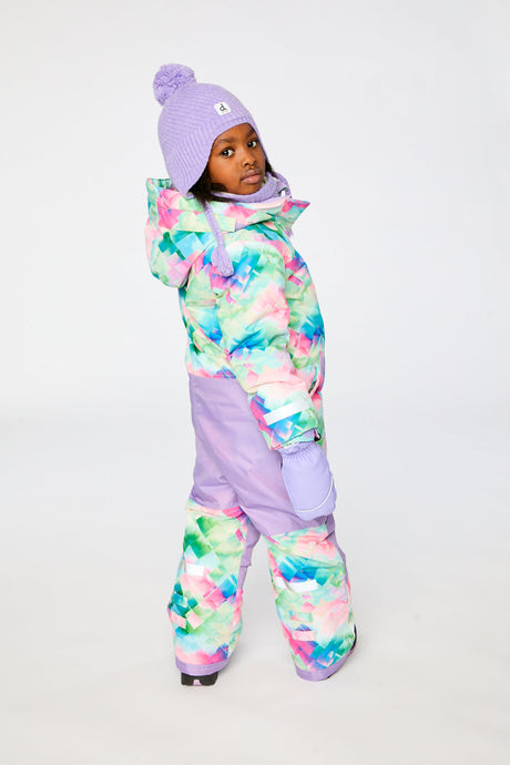 Deux par Deux PLAY multicolor diamond print snowsuit, third lookbook view