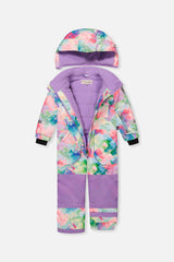 Deux par Deux PLAY one-piece snowsuit, multicolor diamond print, alternate view 1