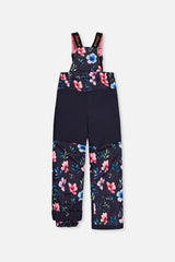Deux par Deux girls' PLAY snowsuit, pink colorblock and floral print, alternate angle