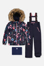 Two Piece Play Snowsuit Blue Floral Print-0