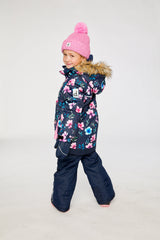 Two Piece Play Snowsuit Blue Floral Print-3