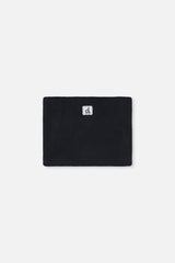 Black polar fleece neckwarmer included with the Deux par Deux PLAY snowsuit
