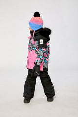 Two Piece Play Snowsuit Black Zebra Print With Black Pants-2
