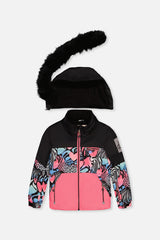 Two Piece Play Snowsuit Black Zebra Print With Black Pants-4