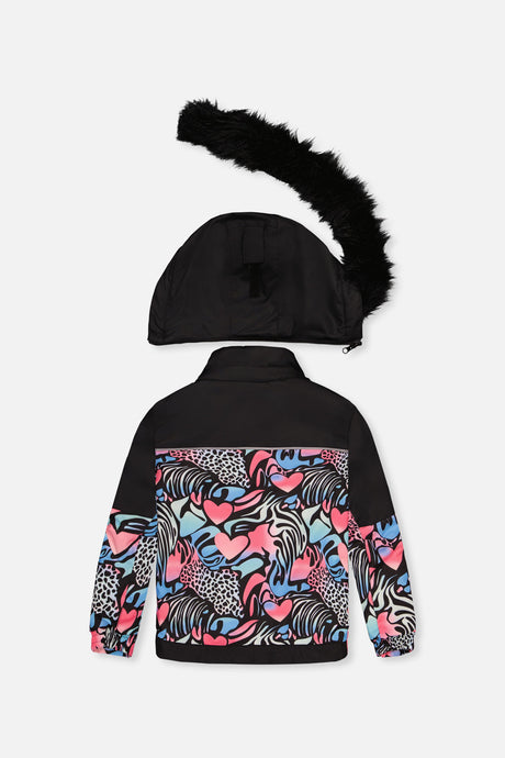 Deux par Deux PLAY black zebra print snowsuit, alternate view 3