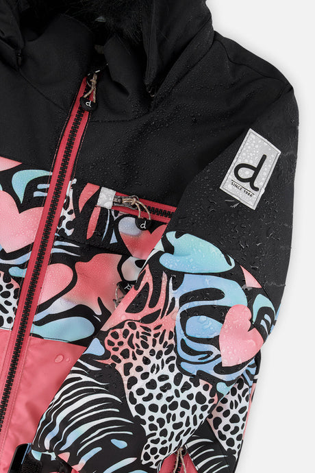 Deux par Deux PLAY black zebra print snowsuit, alternate view 8
