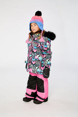 Two Piece Play Snowsuit Black Zebra Print With Pink Pants-2