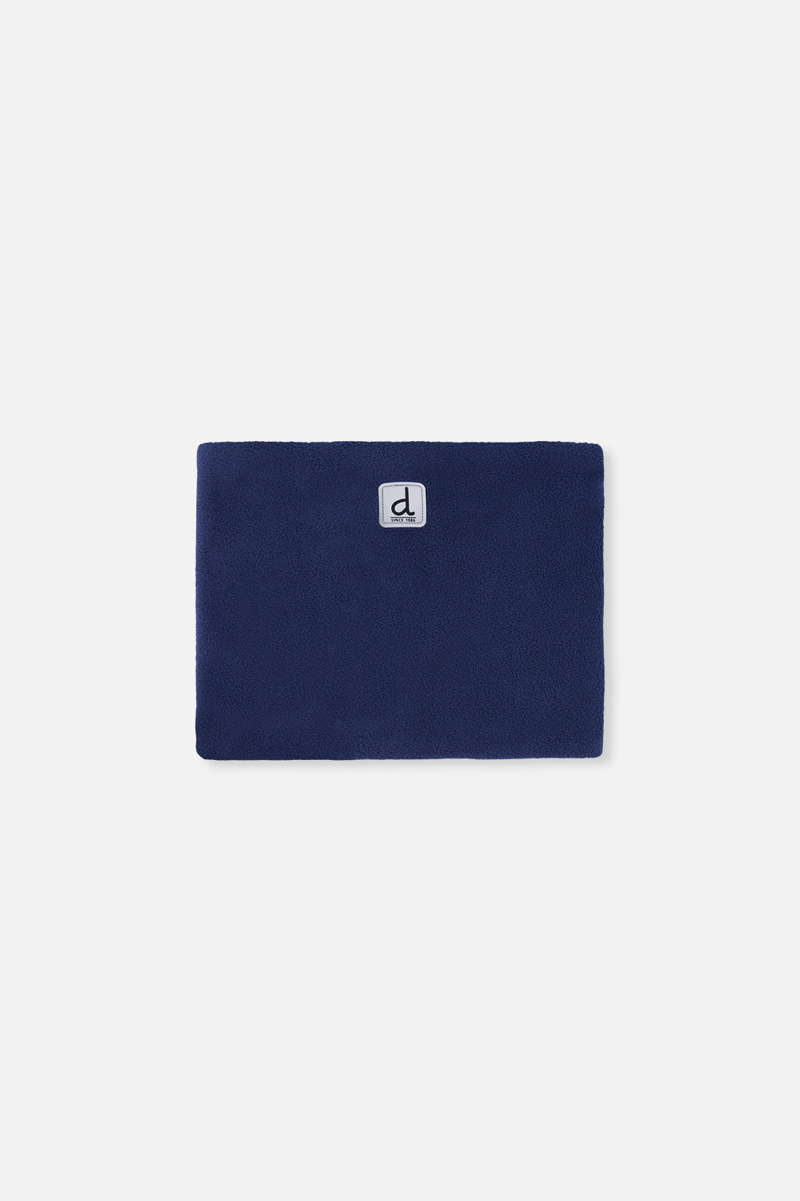 Navy polar fleece neckwarmer included with the mauve floral PLAY snowsuit
