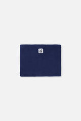 Navy polar fleece neckwarmer included with the mauve floral PLAY snowsuit