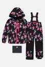 Two Piece Play Snowsuit Black Rose Print-0