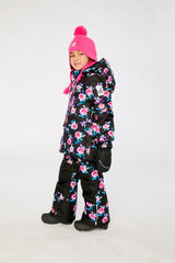 Two Piece Play Snowsuit Black Rose Print-2