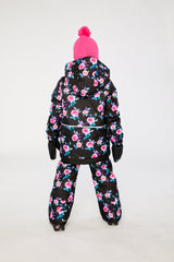 Two Piece Play Snowsuit Black Rose Print-3