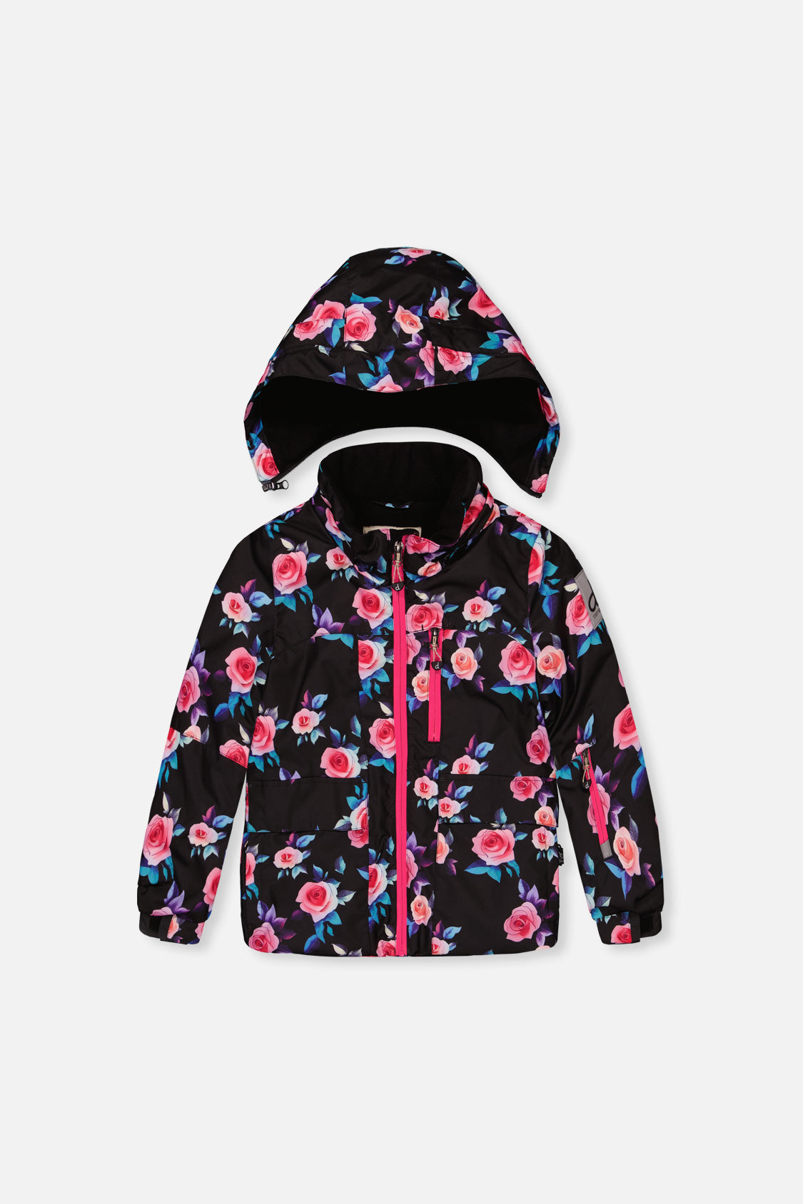 Two Piece Play Snowsuit Black Rose Print-4
