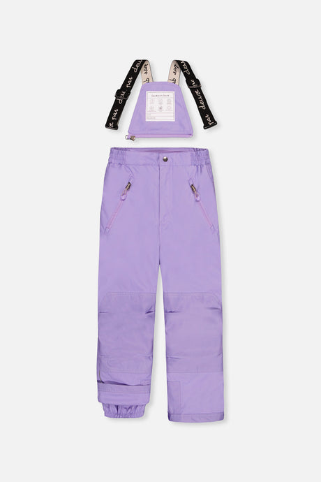 Deux par Deux green mini flower PLAY snowsuit with purple pants, product photo 5