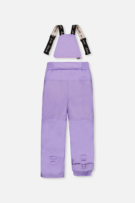 Deux par Deux green mini flower PLAY snowsuit with purple pants, product photo 6