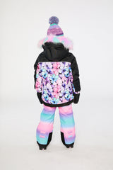 Two Piece Play Snowsuit Purple Floral Print With Gradient Pants-3