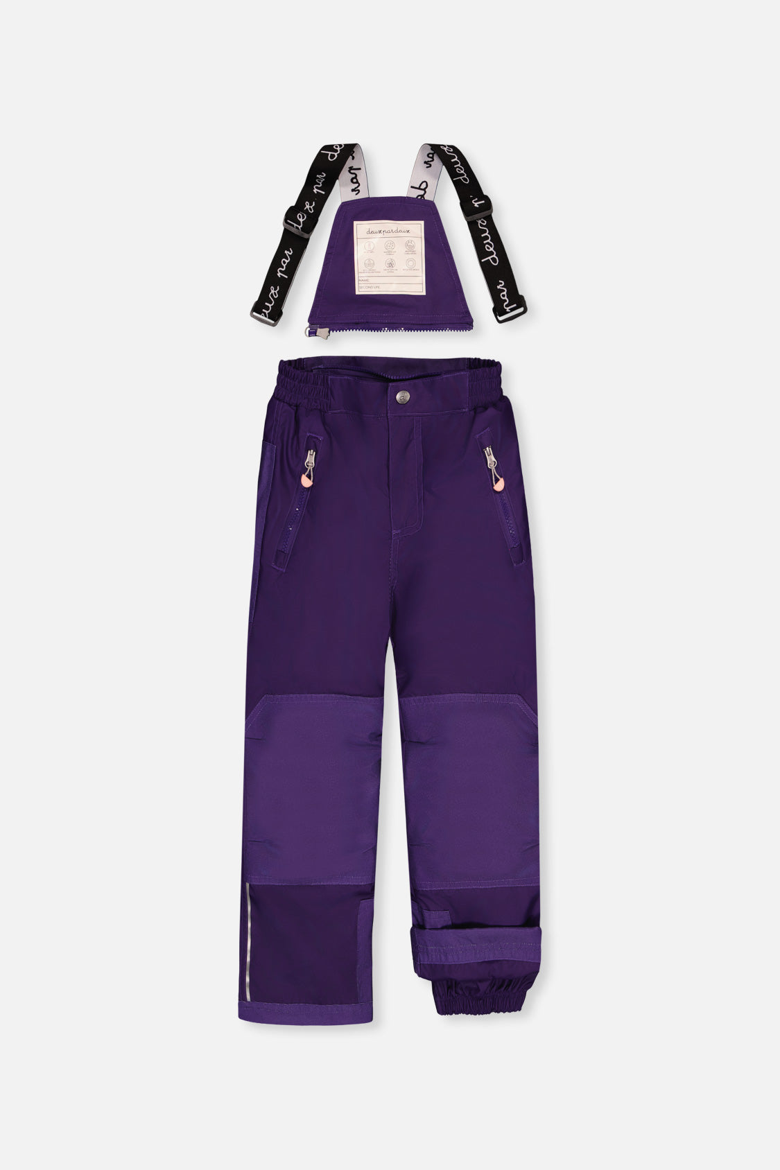 Deux par Deux girls' PLAY snowsuit with pink mini flower jacket and navy snow pants, additional product view