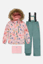 Two Piece Play Snowsuit Pink Vintage Floral Print-0