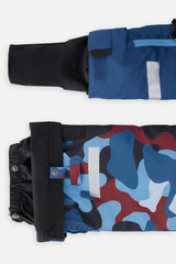 Deux par Deux boys' TEKNIK two-piece snowsuit in blue and red camouflage – additional view 11
