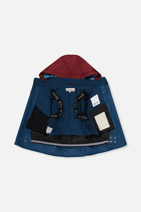 Deux par Deux boys' TEKNIK two-piece snowsuit in blue and red camouflage – additional view 4