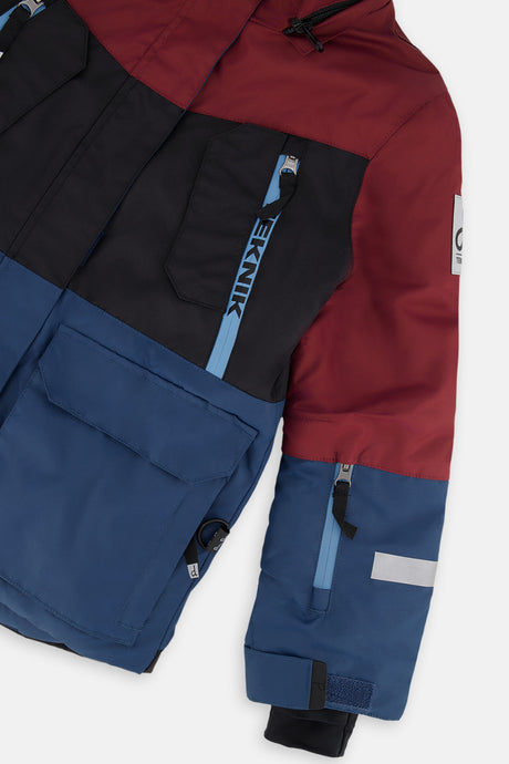 Deux par Deux boys' TEKNIK two-piece snowsuit in blue and red camouflage – additional view 8