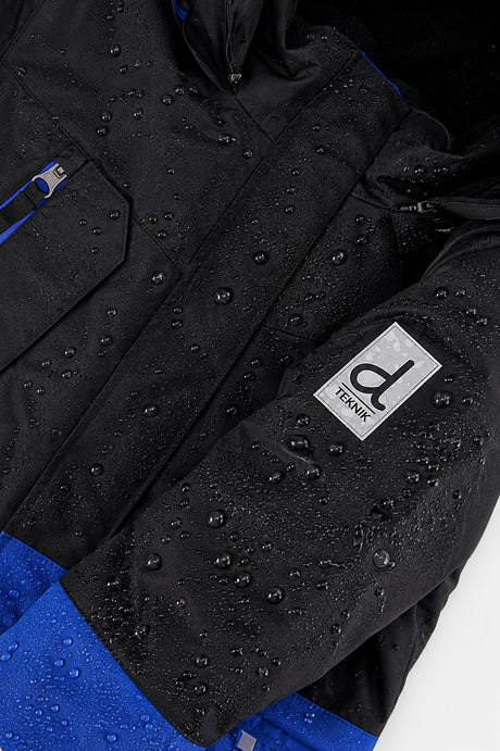Deux par Deux boys' TEKNIK two-piece snowsuit in royal blue and red, additional product view