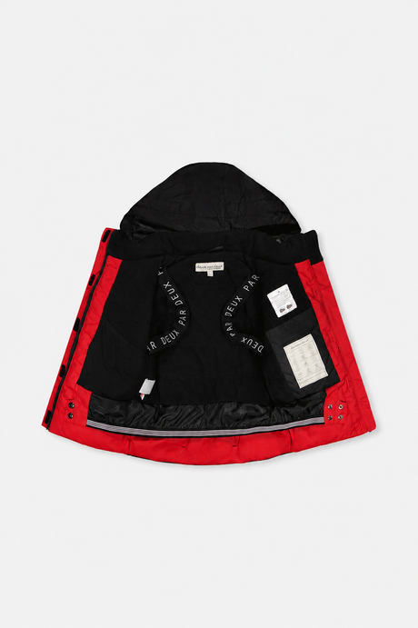 Deux par Deux kids' TEKNIK two-piece snowsuit, red jacket with black pants – additional view 4