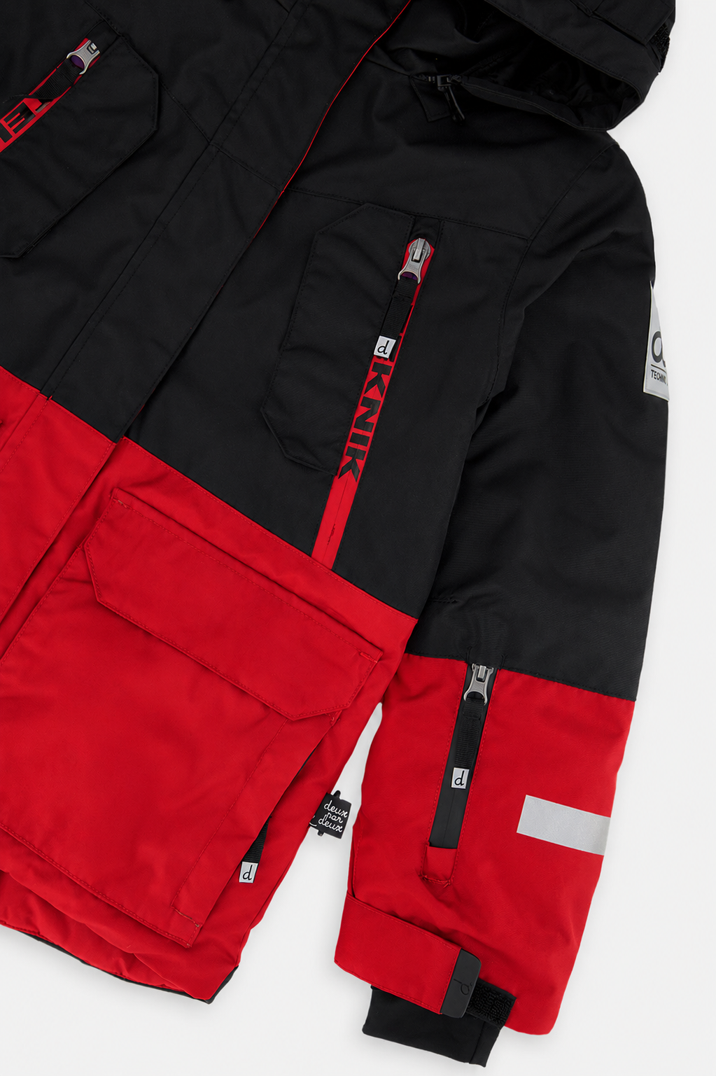 Deux par Deux kids' TEKNIK two-piece snowsuit, red jacket with black pants – additional view 8