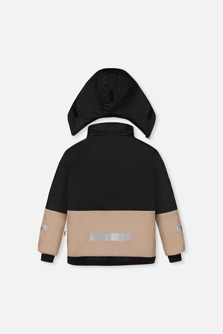 Deux par Deux TEKNIK boys snowsuit, black, beige and burgundy, alternate view 9