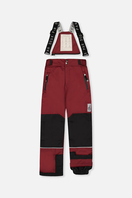 Deux par Deux TEKNIK two-piece snowsuit, black, beige and burgundy, alternate view 2