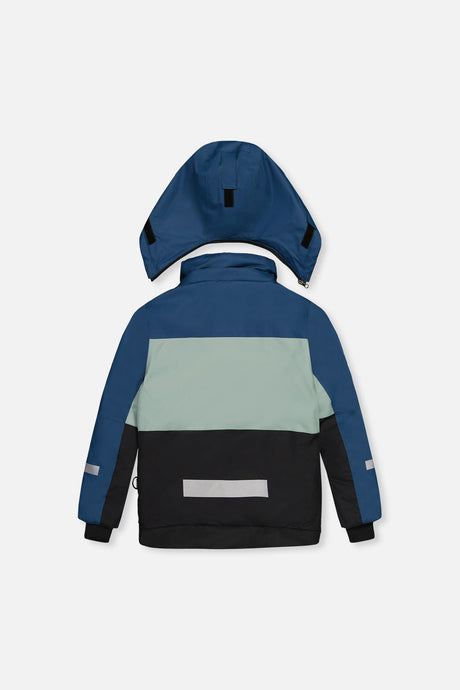 Deux par Deux boys' TEKNIK two-piece snowsuit in navy blue, alternate view