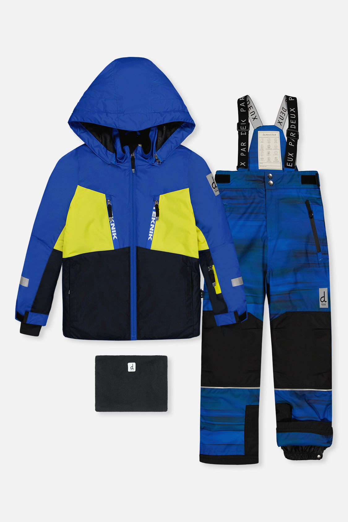 Two Piece Teknik Snowsuit Royal Blue And Yellow-0