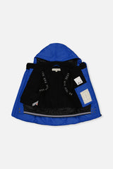 Deux par Deux boys' TEKNIK two-piece snowsuit in royal blue and yellow, additional angle