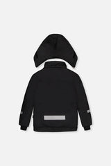 Deux par Deux boys' TEKNIK snowsuit with black jacket and white checkered snow pants, alternate view