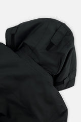 Deux par Deux kids' Teknik one-piece snowsuit in black – hood close-up