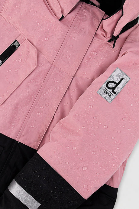 Deux par Deux pink Teknik two-piece snowsuit, detail view 10