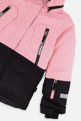 Deux par Deux pink Teknik two-piece snowsuit, detail view 6