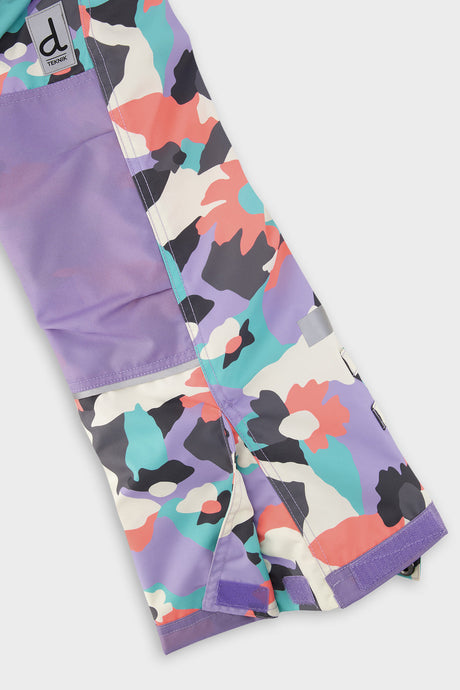 Deux par Deux girls' Teknik two-piece snowsuit in coral camouflage – product view 9